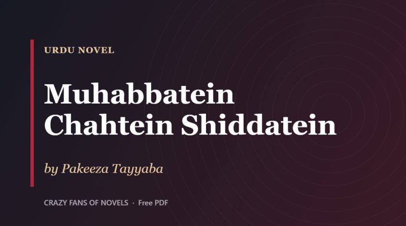 Muhabbatein Chahtein Shiddatein by Pakeeza Tayyaba – cover
