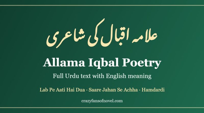 Allama Iqbal poetry in Urdu with English meaning